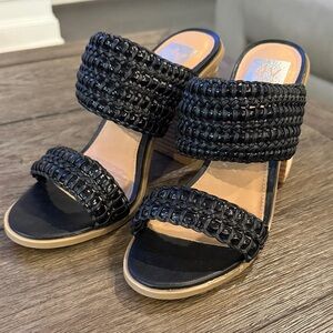 DV by Dolce Vita Black and Tan Woven Heels